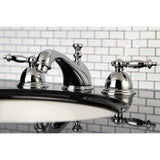 Templeton Two-Handle 3-Hole Deck Mount Widespread Bathroom Faucet with Brass Pop-Up