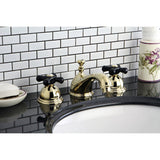 Duchess Two-Handle 3-Hole Deck Mount Widespread Bathroom Faucet with Brass Pop-Up