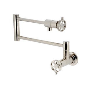 Webb Two-Handle 1-Hole Wall Mount Pot Filler with Knurled Handle