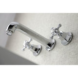 Metropolitan Two-Handle 3-Hole Wall Mount Bathroom Faucet