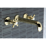 Metropolitan Two-Handle 3-Hole Wall Mount Bathroom Faucet