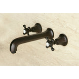 Metropolitan Two-Handle 3-Hole Wall Mount Bathroom Faucet