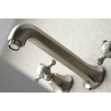 Metropolitan Two-Handle 3-Hole Wall Mount Bathroom Faucet