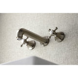 Metropolitan Two-Handle 3-Hole Wall Mount Bathroom Faucet