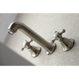 Metropolitan Two-Handle 3-Hole Wall Mount Bathroom Faucet