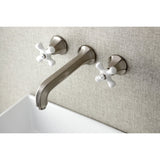 Metropolitan Double-Handle 3-Hole Wall Mount Bathroom Faucet