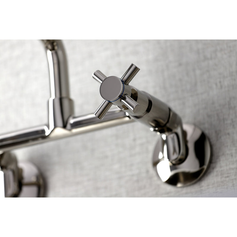 Concord Double-Handle 2-Hole Wall-Mount Bridge Kitchen Faucet