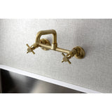 Concord Double-Handle 2-Hole Wall-Mount Bridge Kitchen Faucet