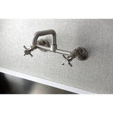 Concord Double-Handle 2-Hole Wall-Mount Bridge Kitchen Faucet