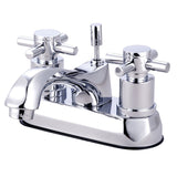 Concord Two-Handle 3-Hole Deck Mount 4" Centerset Bathroom Faucet with Brass Pop-Up