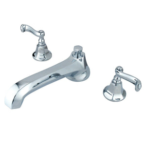 Two-Handle 3-Hole Deck Mount Roman Tub Faucet