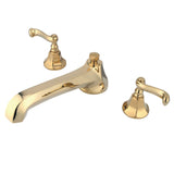 Two-Handle 3-Hole Deck Mount Roman Tub Faucet