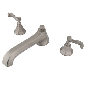 Two-Handle 3-Hole Deck Mount Roman Tub Faucet