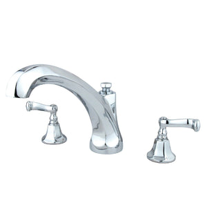 Two-Handle 3-Hole Deck Mount Roman Tub Faucet