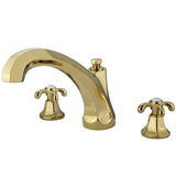 Vintage Two-Handle 3-Hole Deck Mount Roman Tub Faucet