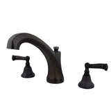 Two-Handle 3-Hole Deck Mount Roman Tub Faucet