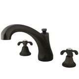 Vintage Two-Handle 3-Hole Deck Mount Roman Tub Faucet