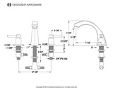 Concord Two-Handle 3-Hole Deck Mount Roman Tub Faucet