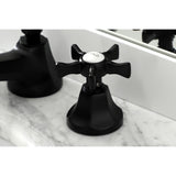 Hamilton Two-Handle 3-Hole Deck Mount Widespread Bathroom Faucet with Brass Pop-Up