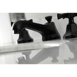 Hamilton Two-Handle 3-Hole Deck Mount Widespread Bathroom Faucet with Brass Pop-Up Drain