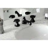 Belknap Two-Handle 3-Hole Deck Mount Widespread Bathroom Faucet with Brass Pop-Up Drain