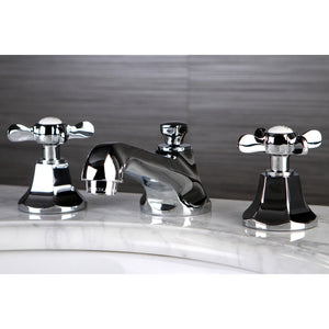 Essex Two-Handle 3-Hole Deck Mount Widespread Bathroom Faucet with Brass Pop-Up