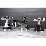 Essex Two-Handle 3-Hole Deck Mount Widespread Bathroom Faucet with Brass Pop-Up Drain