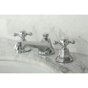 Metropolitan Two-Handle 3-Hole Deck Mount Widespread Bathroom Faucet with Brass Pop-Up