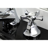Hamilton Two-Handle 3-Hole Deck Mount Widespread Bathroom Faucet with Brass Pop-Up Drain