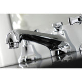 Hamilton Two-Handle 3-Hole Deck Mount Widespread Bathroom Faucet with Brass Pop-Up