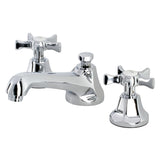 Hamilton Two-Handle 3-Hole Deck Mount Widespread Bathroom Faucet with Brass Pop-Up Drain