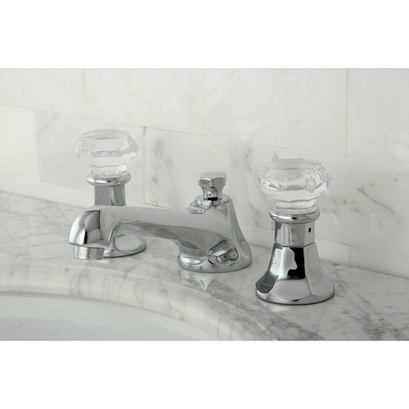 Celebrity Two-Handle 3-Hole Deck Mount Widespread Bathroom Faucet with Brass Pop-Up Drain