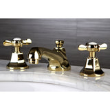 Essex Two-Handle 3-Hole Deck Mount Widespread Bathroom Faucet with Brass Pop-Up Drain