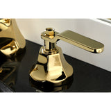 Whitaker Two-Handle 3-Hole Deck Mount Widespread Bathroom Faucet with Brass Pop-Up