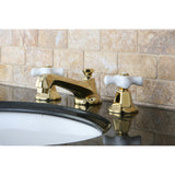 Metropolitan Two-Handle 3-Hole Deck Mount Widespread Bathroom Faucet with Brass Pop-Up