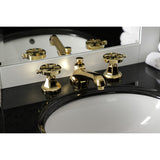 Belknap Two-Handle 3-Hole Deck Mount Widespread Bathroom Faucet with Brass Pop-Up Drain