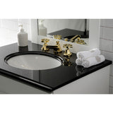Belknap Two-Handle 3-Hole Deck Mount Widespread Bathroom Faucet with Brass Pop-Up Drain