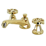 Belknap Two-Handle 3-Hole Deck Mount Widespread Bathroom Faucet with Brass Pop-Up