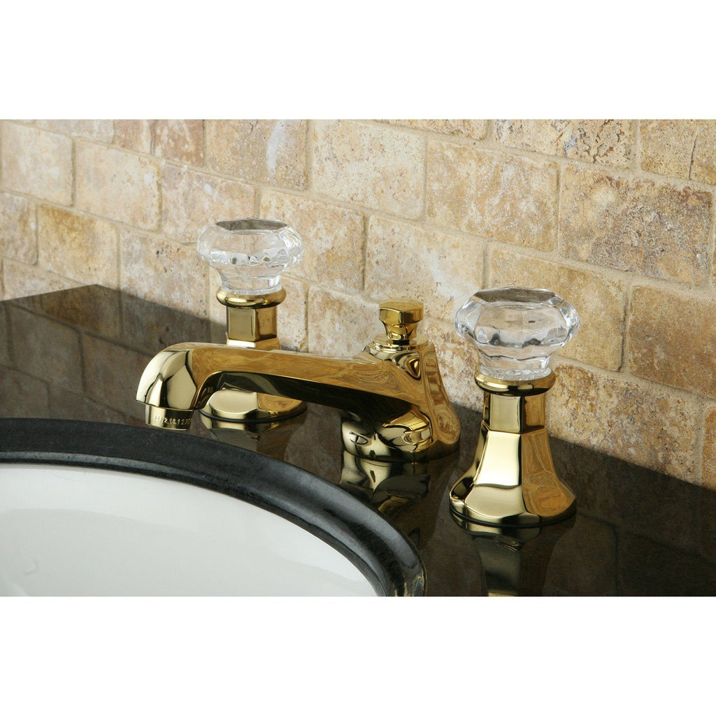 Celebrity Two-Handle 3-Hole Deck Mount Widespread Bathroom Faucet with Brass Pop-Up