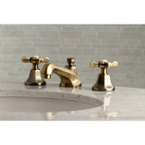 Essex Two-Handle 3-Hole Deck Mount Widespread Bathroom Faucet with Brass Pop-Up Drain