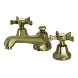 Hamilton Two-Handle 3-Hole Deck Mount Widespread Bathroom Faucet with Brass Pop-Up