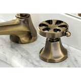 Belknap Two-Handle 3-Hole Deck Mount Widespread Bathroom Faucet with Brass Pop-Up Drain