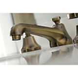 Belknap Two-Handle 3-Hole Deck Mount Widespread Bathroom Faucet with Brass Pop-Up Drain