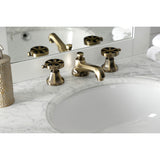 Belknap Two-Handle 3-Hole Deck Mount Widespread Bathroom Faucet with Brass Pop-Up Drain
