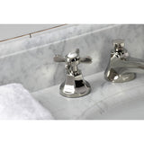 Essex Two-Handle 3-Hole Deck Mount Widespread Bathroom Faucet with Brass Pop-Up Drain