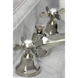 Essex Two-Handle 3-Hole Deck Mount Widespread Bathroom Faucet with Brass Pop-Up Drain
