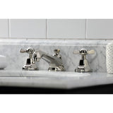 Essex Two-Handle 3-Hole Deck Mount Widespread Bathroom Faucet with Brass Pop-Up Drain