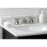Essex Two-Handle 3-Hole Deck Mount Widespread Bathroom Faucet with Brass Pop-Up Drain