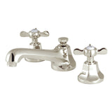 Essex Two-Handle 3-Hole Deck Mount Widespread Bathroom Faucet with Brass Pop-Up Drain