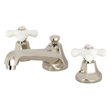 Metropolitan Two-Handle 3-Hole Deck Mount Widespread Bathroom Faucet with Brass Pop-Up